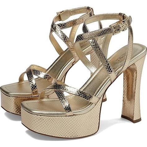 michael kors paloma stiefeletten|Paola Metallic Snake Embossed Leather Platform Sandal.